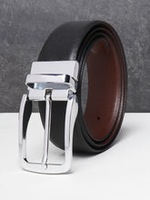 Load image into Gallery viewer, Men Black & Brown Texture Reversible Leather Belt