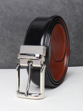 Load image into Gallery viewer, Men Black & Brown Solid Reversible Leather Belt