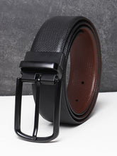 Load image into Gallery viewer, Men Black & Brown Texture Reversible Leather Belt