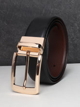 Load image into Gallery viewer, Men Black & Brown Texture Reversible Leather Belt