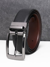 Load image into Gallery viewer, Men Black & Brown Texture Reversible Leather Belt