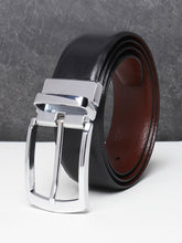 Load image into Gallery viewer, Men Black & Brown Texture Reversible Leather Belt