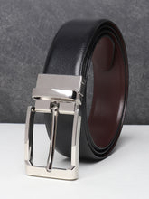 Load image into Gallery viewer, Men Black & Brown Texture Reversible Leather Belt
