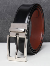 Load image into Gallery viewer, Men Black & Brown Solid Reversible Leather Belt
