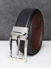 Load image into Gallery viewer, Men Black & Brown Texture Reversible Leather Belt