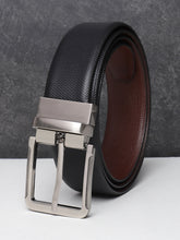 Load image into Gallery viewer, Men Black & Brown Texture Reversible Leather Belt