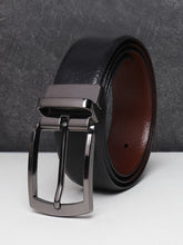 Load image into Gallery viewer, Men Black & Brown Texture Reversible Leather Belt