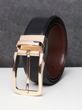 Load image into Gallery viewer, Men Black & Brown Texture Reversible Leather Belt