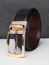 Load image into Gallery viewer, Men Black & Brown Texture Reversible Leather Belt