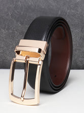 Load image into Gallery viewer, Men Black & Brown Texture Reversible Leather Belt