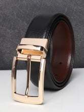 Load image into Gallery viewer, Men Black & Brown Texture Reversible Leather Belt