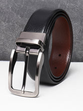 Load image into Gallery viewer, Men Black & Brown Texture Reversible Leather Belt