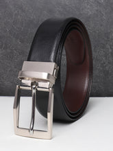 Load image into Gallery viewer, Men Black & Brown Texture Reversible Leather Belt