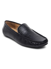 Load image into Gallery viewer, Men Texture Genuine Leather Black Loafers