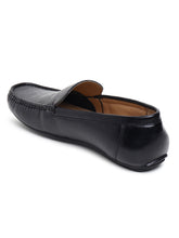 Load image into Gallery viewer, Men Texture Genuine Leather Black Loafers