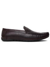 Load image into Gallery viewer, Men Texture Genuine Leather Brown Loafers