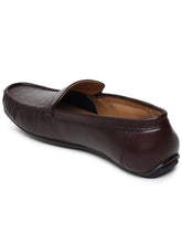 Load image into Gallery viewer, Men Texture Genuine Leather Brown Loafers