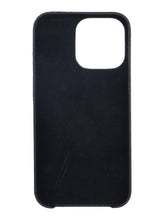 Load image into Gallery viewer, Unisex Black Textured Leather iPhone 13 Pro/12 Pro Mobile Back Case
