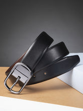 Load image into Gallery viewer, Men Black & Brown Reversible Genuine Leather Belt