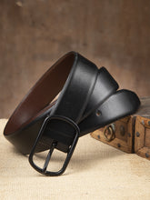 Load image into Gallery viewer, Men Black & Brown Reversible Genuine Leather Belt