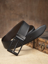 Load image into Gallery viewer, Men Black & Brown Reversible Genuine Leather Belt