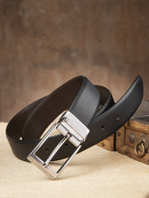 Load image into Gallery viewer, Men Black & Brown Reversible Genuine Leather Belt