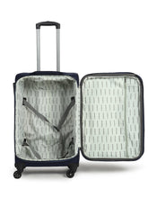 Load image into Gallery viewer, Unisex Blue Solid Soft-sided Trolley Suitcase