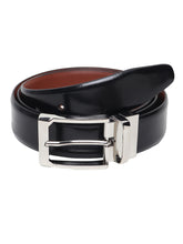 Load image into Gallery viewer, Men Black & Brown Solid Reversible Leather Belt