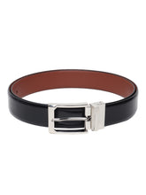 Load image into Gallery viewer, Men Black & Brown Solid Reversible Leather Belt