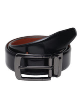 Load image into Gallery viewer, Men Black & Brown Solid Reversible Leather Belt
