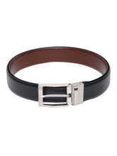 Load image into Gallery viewer, Men Black & Brown Texture Reversible Leather Belt