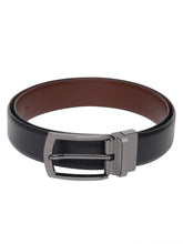 Load image into Gallery viewer, Men Black & Brown Texture Reversible Leather Belt