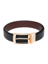 Load image into Gallery viewer, Men Black & Brown Texture Reversible Leather Belt