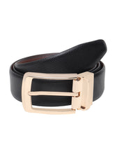 Load image into Gallery viewer, Men Black & Brown Texture Reversible Leather Belt