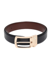 Load image into Gallery viewer, Men Black & Brown Texture Reversible Leather Belt