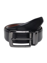 Load image into Gallery viewer, Men Black & Brown Solid Reversible Leather Belt