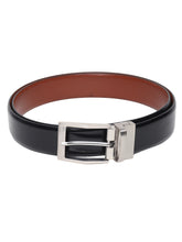 Load image into Gallery viewer, Men Black & Brown Solid Reversible Leather Belt