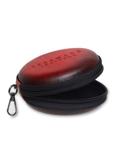 Load image into Gallery viewer, Unisex Red Solid Leather Zipper Headphone Case- Clearance sale