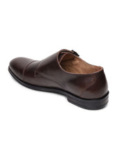 Load image into Gallery viewer, men-brown-solid-leather-round-toe-formal-monks-4