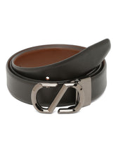 Load image into Gallery viewer, Men Black Textured Leather Belt