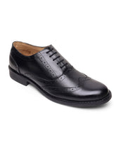 Load image into Gallery viewer, Teakwood Genuine Leather Black Oxford Shoes