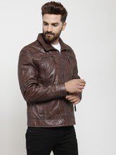 Load image into Gallery viewer, Teakwood Leathers Dark Brown Men's 100% Genuine Leather Jacket