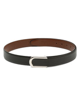 Load image into Gallery viewer, Men Black Textured Leather Belt
