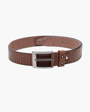 Load image into Gallery viewer, Teakwood Genuine Leather Brown Textured Belt