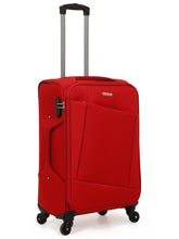 Load image into Gallery viewer, Unisex Red Solid Soft Sided Cabin Size Trolley Bag