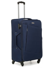 Load image into Gallery viewer, Unisex Blue Textured Soft Sided Cabin Size Trolley Bag