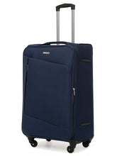 Load image into Gallery viewer, Unisex Blue Textured Soft Sided Cabin Size Trolley Bag
