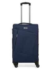 Load image into Gallery viewer, Unisex Blue Solid Soft Sided Cabin Size Trolley Bag