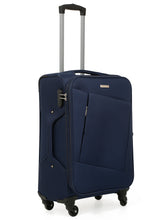 Load image into Gallery viewer, Unisex Blue Solid Soft Sided Cabin Size Trolley Bag