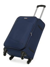 Load image into Gallery viewer, Unisex Blue Solid Soft Sided Cabin Size Trolley Bag